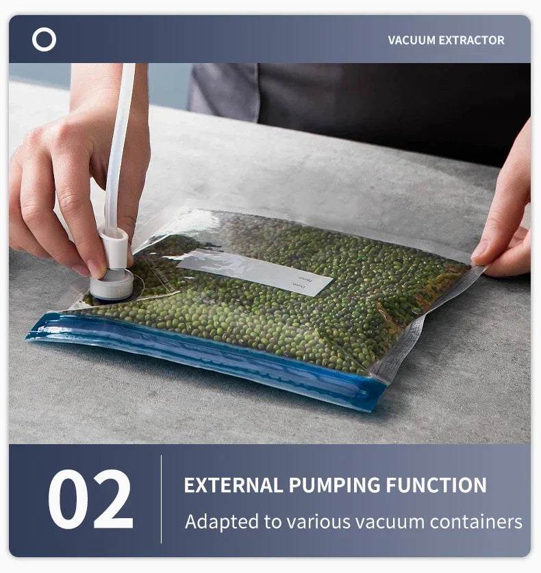 Electric Vacuum Sealer Food Storage Seal Touch Button Dry/Wet Built-in Cutter Kitchen Food Sealing Vacuum packaging machine